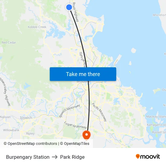 Burpengary Station to Park Ridge map