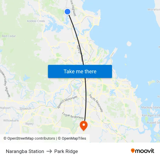 Narangba Station to Park Ridge map