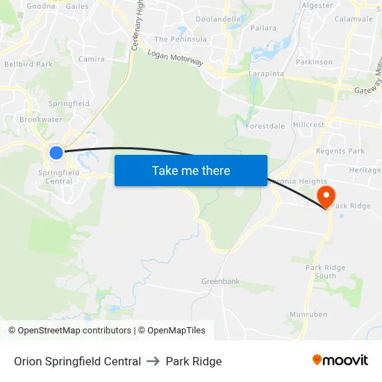 Orion Springfield Central to Park Ridge map