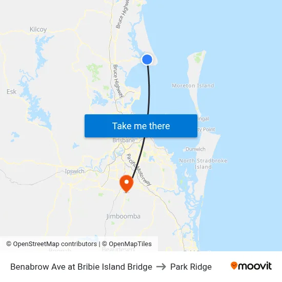 Benabrow Ave at Bribie Island Bridge to Park Ridge map