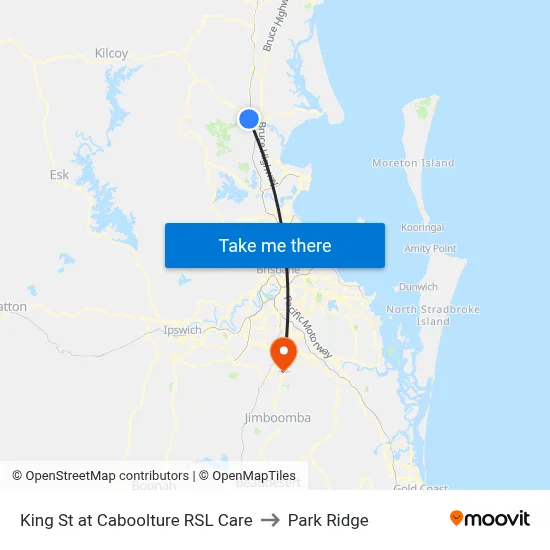 King St at Caboolture RSL Care to Park Ridge map