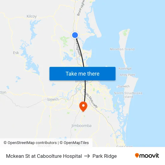 Mckean St at Caboolture Hospital to Park Ridge map