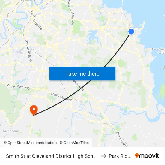 Smith St at Cleveland District High School to Park Ridge map