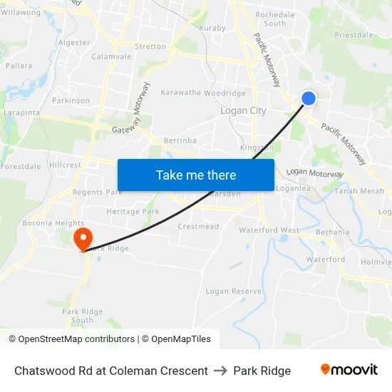 Chatswood Rd at Coleman Crescent to Park Ridge map