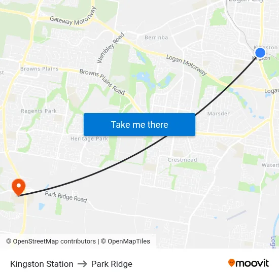 Kingston Station to Park Ridge map