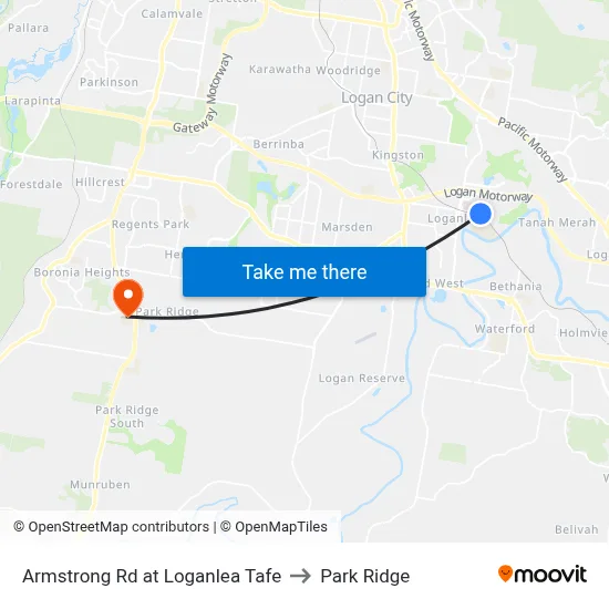 Armstrong Rd at Loganlea Tafe to Park Ridge map