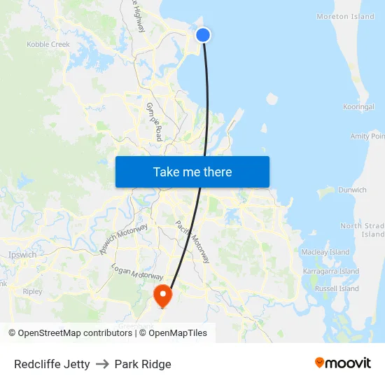 Redcliffe Jetty to Park Ridge map