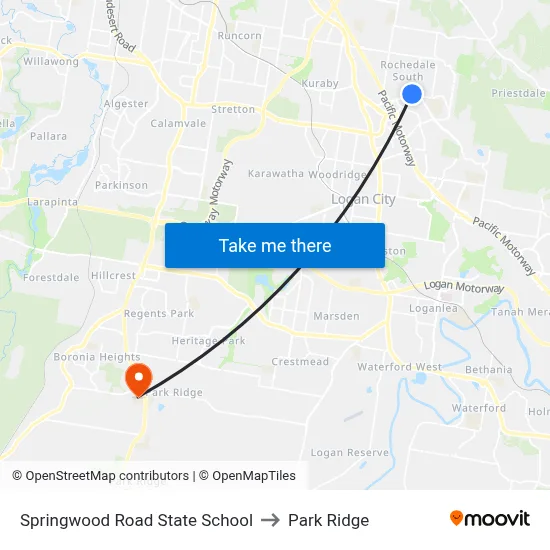 Springwood Road State School to Park Ridge map