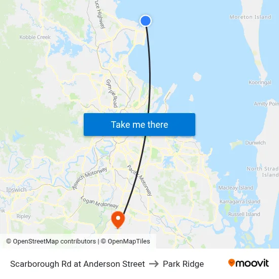 Scarborough Rd at Anderson Street to Park Ridge map