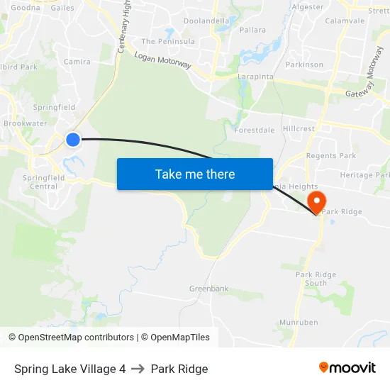 Spring Lake Village 4 to Park Ridge map