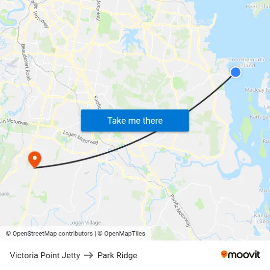 Victoria Point Jetty to Park Ridge map