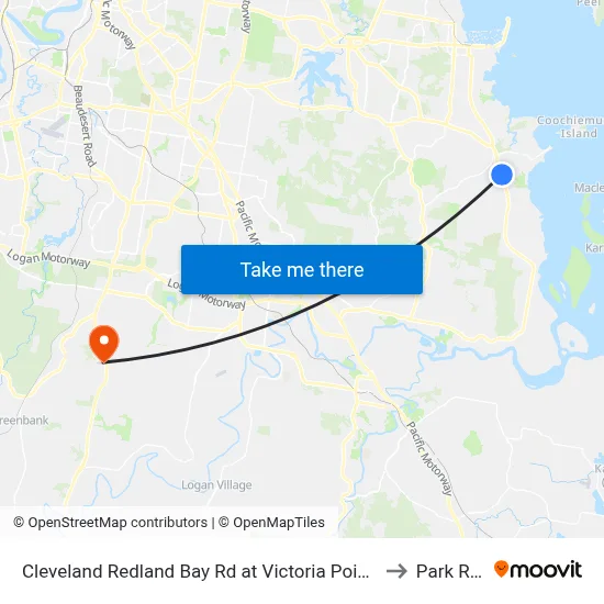 Cleveland Redland Bay Rd at Victoria Point High School to Park Ridge map