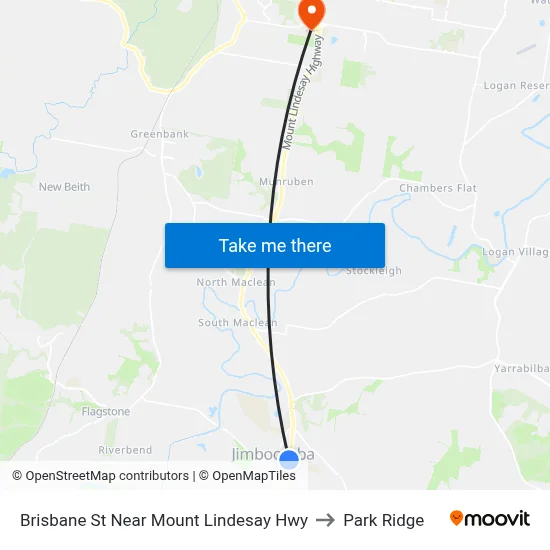 Brisbane St Near Mount Lindesay Hwy to Park Ridge map