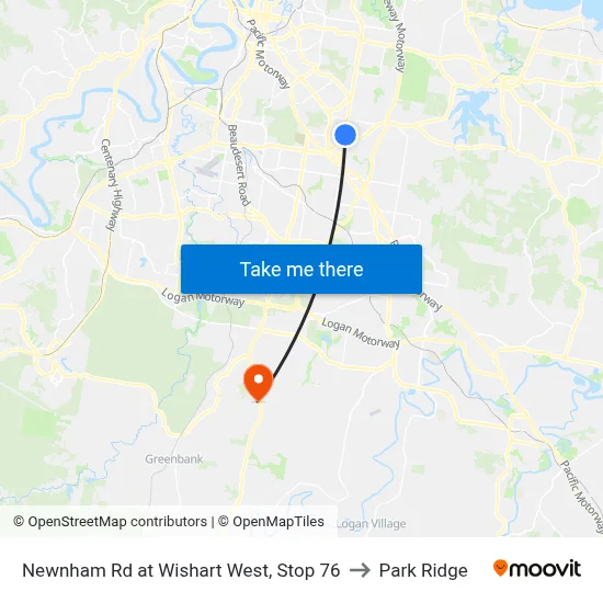 Newnham Rd at Wishart West, Stop 76 to Park Ridge map