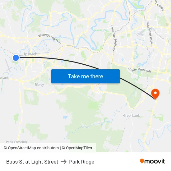 Bass St at Light Street to Park Ridge map