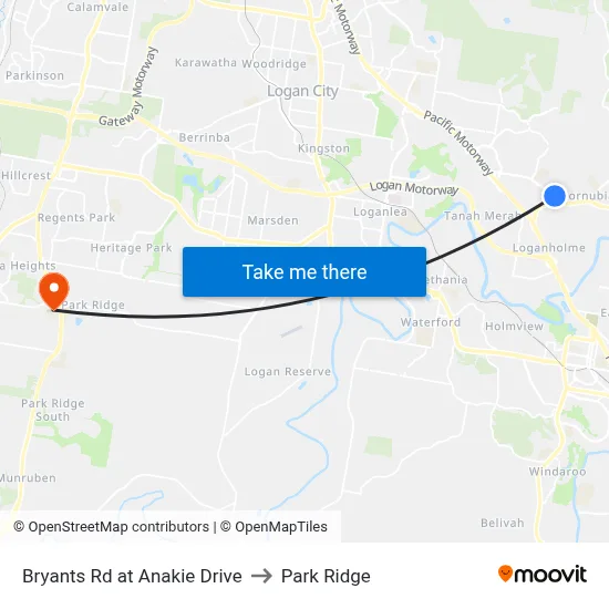 Bryants Rd at Anakie Drive to Park Ridge map