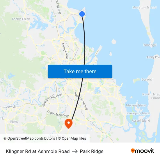 Klingner Rd at Ashmole Road to Park Ridge map