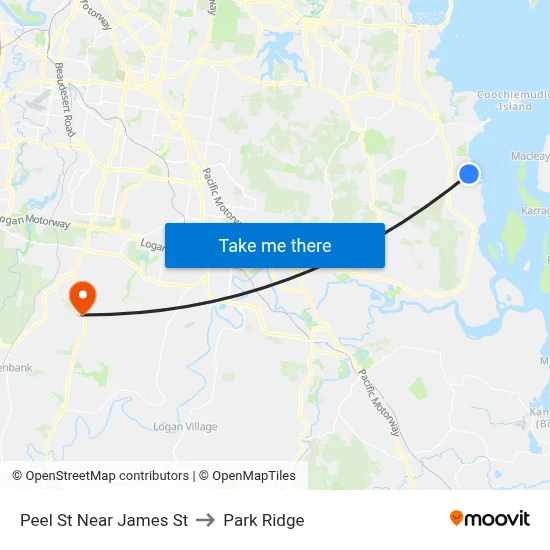 Peel St Near James St to Park Ridge map