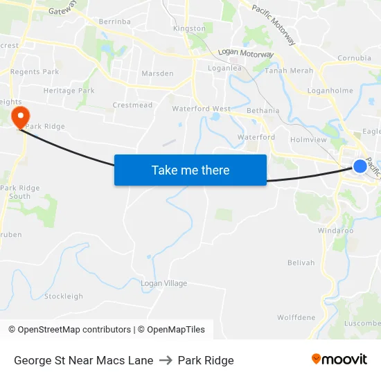George St Near Macs Lane to Park Ridge map