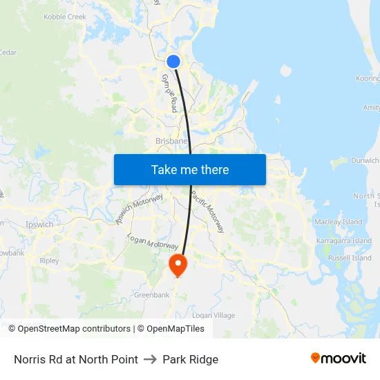 Norris Rd at North Point to Park Ridge map