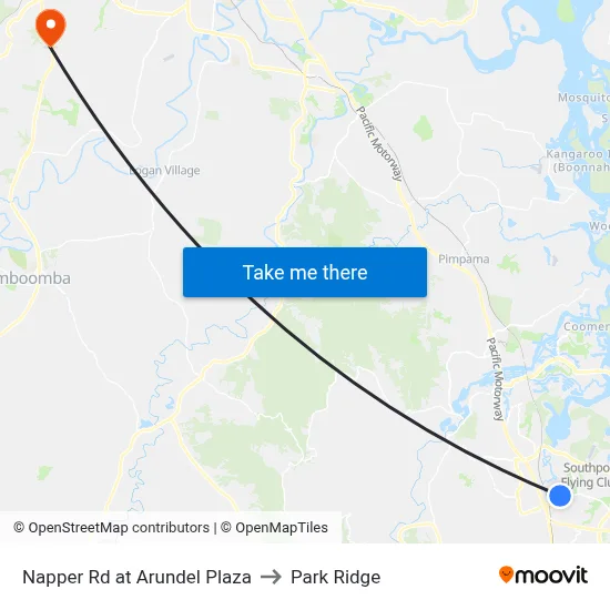 Napper Rd at Arundel Plaza to Park Ridge map