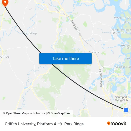 Griffith University, Platform 4 to Park Ridge map
