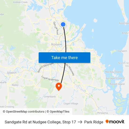 Sandgate Rd at Nudgee College, Stop 17 to Park Ridge map