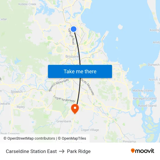 Carseldine Station East to Park Ridge map