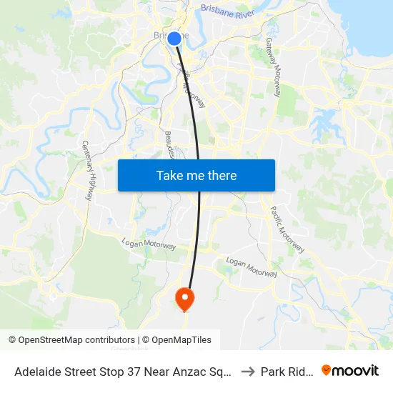 Adelaide Street Stop 37 Near Anzac Square to Park Ridge map