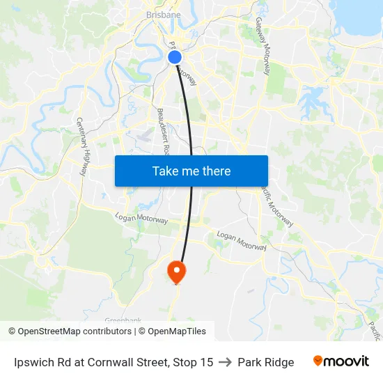 Ipswich Rd at Cornwall Street, Stop 15 to Park Ridge map