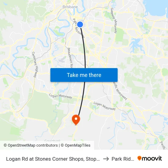 Logan Rd at Stones Corner Shops, Stop 17a to Park Ridge map