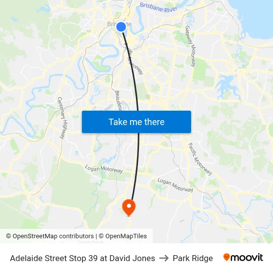 Adelaide Street Stop 39 at David Jones to Park Ridge map