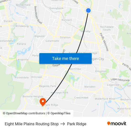 Eight Mile Plains Routing Stop to Park Ridge map