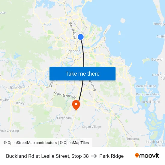 Buckland Rd at Leslie Street, Stop 38 to Park Ridge map