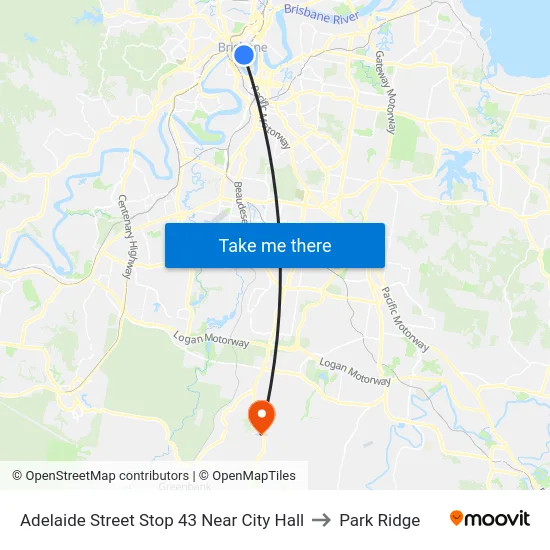Adelaide Street Stop 43 Near City Hall to Park Ridge map