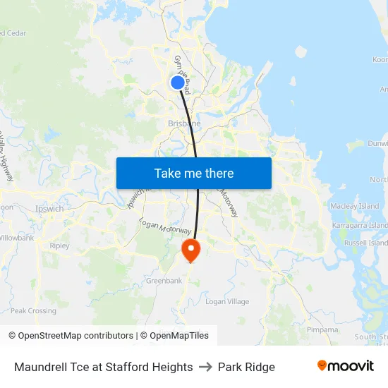 Maundrell Tce at Stafford Heights to Park Ridge map