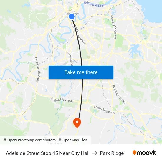 Adelaide Street Stop 45 Near City Hall to Park Ridge map
