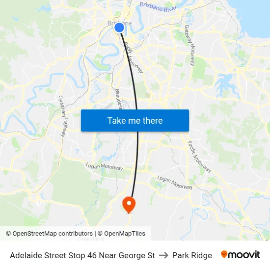Adelaide Street Stop 46 Near George St to Park Ridge map