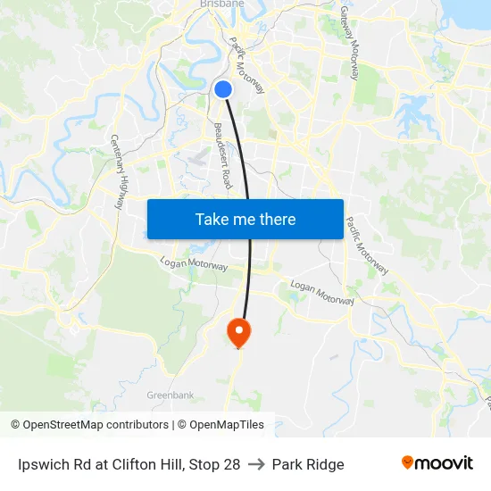 Ipswich Rd at Clifton Hill, Stop 28 to Park Ridge map