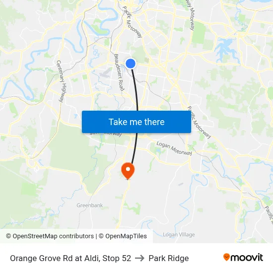 Orange Grove Rd at Aldi, Stop 52 to Park Ridge map