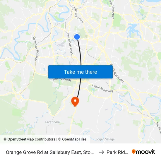 Orange Grove Rd at Salisbury East, Stop 51 to Park Ridge map