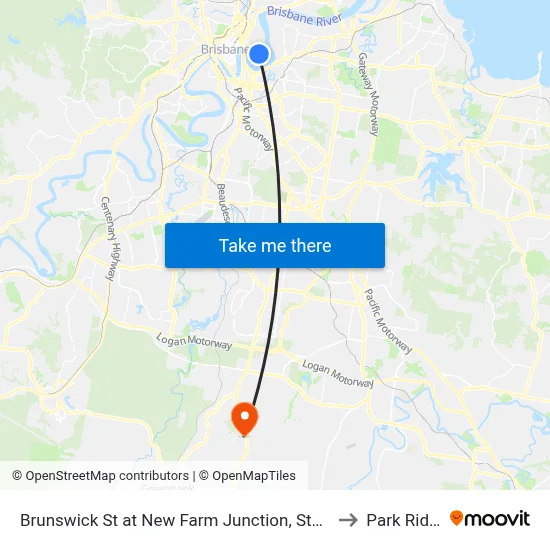 Brunswick St at New Farm Junction, Stop 14 to Park Ridge map