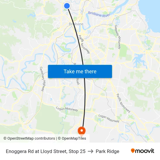Enoggera Rd at Lloyd Street, Stop 25 to Park Ridge map