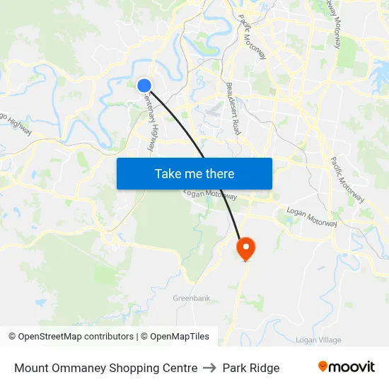 Mount Ommaney Shopping Centre to Park Ridge map
