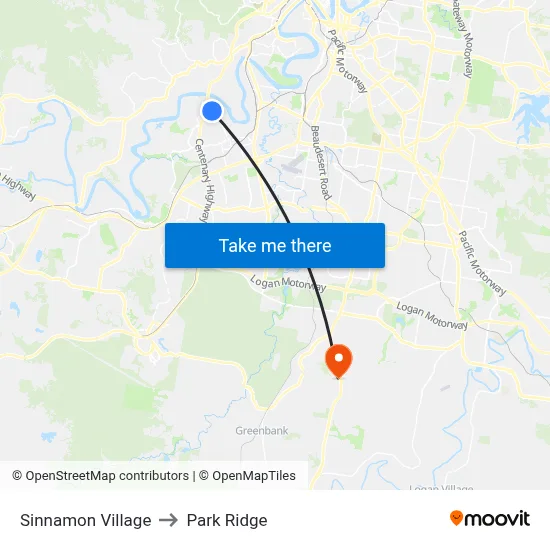 Sinnamon Village to Park Ridge map