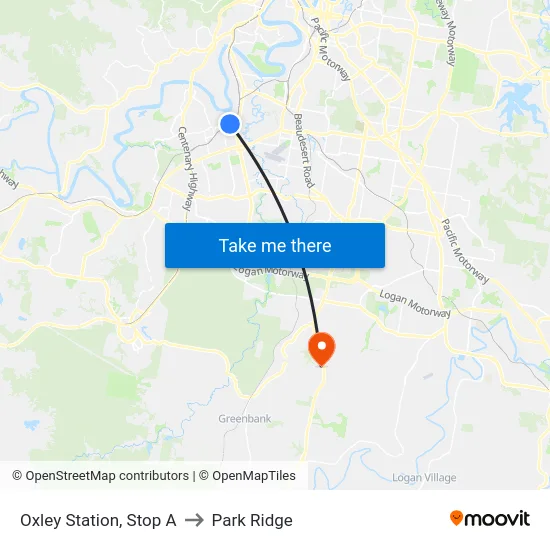 Oxley Station, Stop A to Park Ridge map