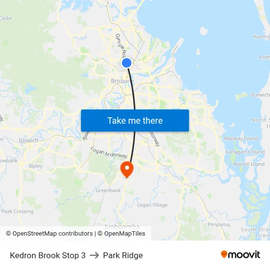 Kedron Brook Stop 3 to Park Ridge map