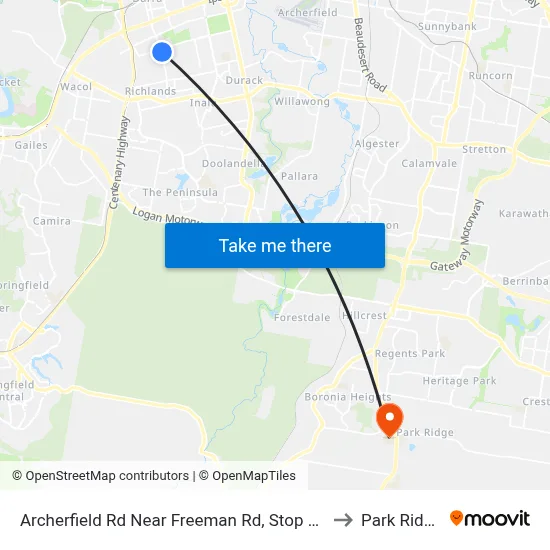 Archerfield Rd Near Freeman Rd, Stop 71 to Park Ridge map