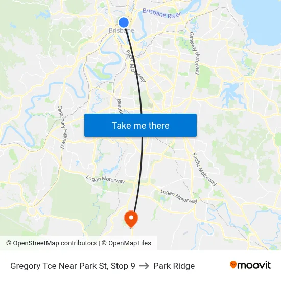Gregory Tce Near Park St, Stop 9 to Park Ridge map