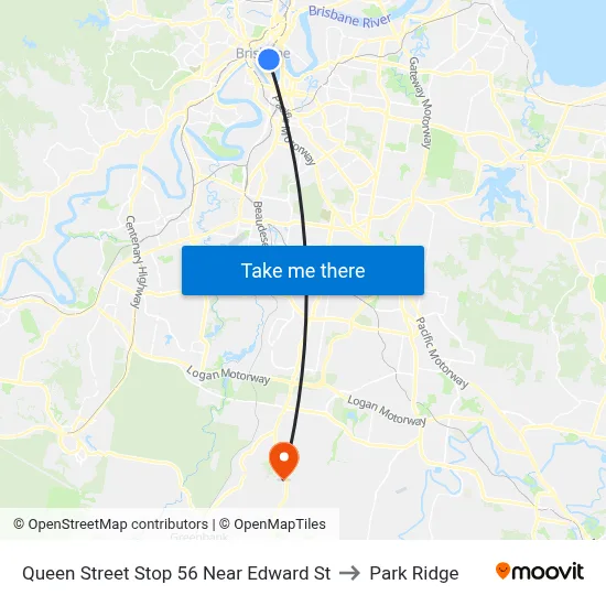 Queen Street Stop 56 Near Edward St to Park Ridge map